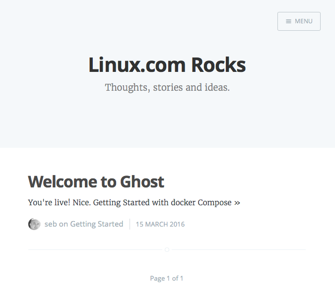 Ghost blog on Docker compose