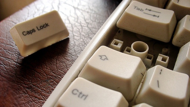 caps lock key removed from a keyboard