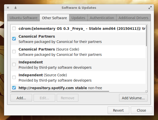 Figure 1: Adding the Canonical Partners repository.