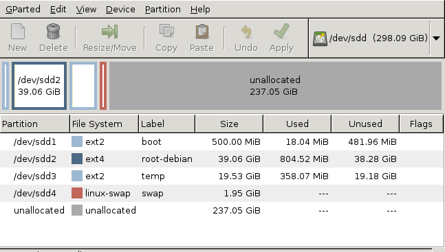 Figure 2: Sharing /boot and /tmp partitions