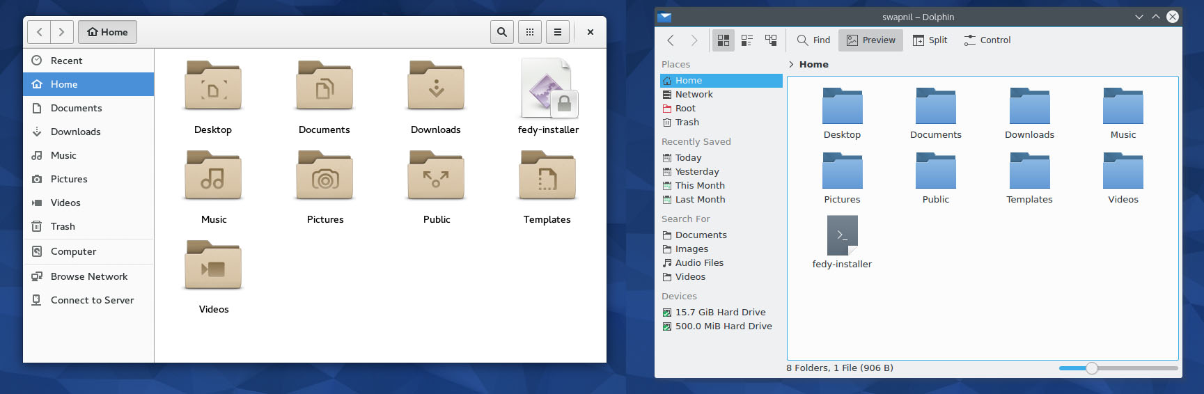 Files (Nautilus) received notable cosmetic improvements which you will notice if you compare it with the 3.14 version.