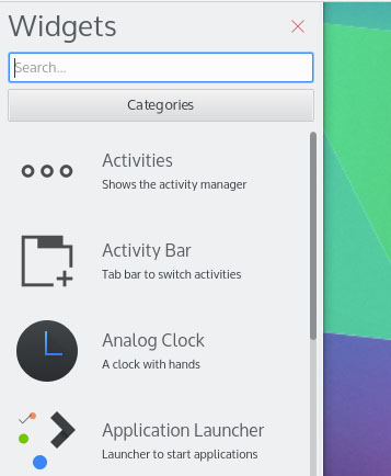 kubuntu widget activities