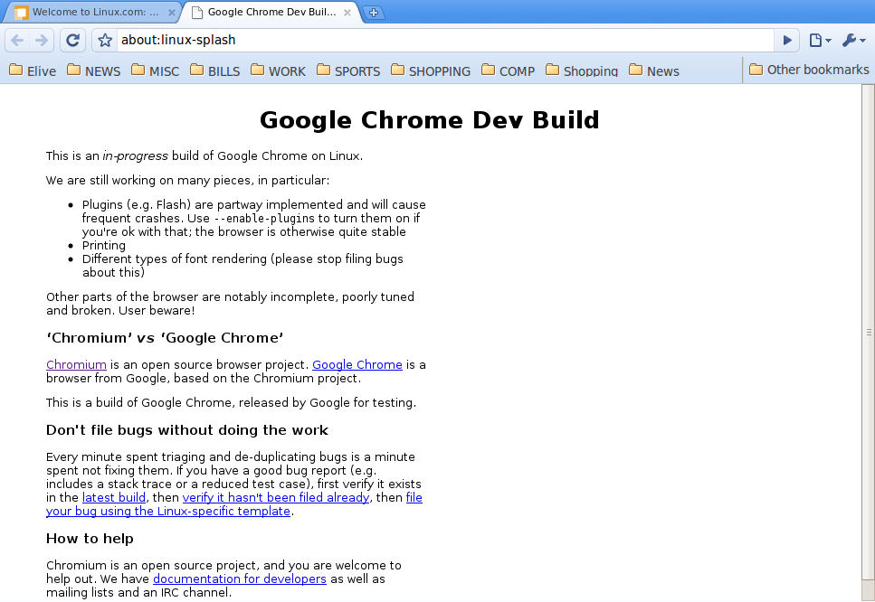 Chrome Browser Main Page