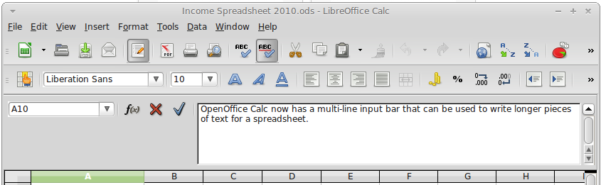 LibreOffice 3.5 Multicolumn Input for Calc