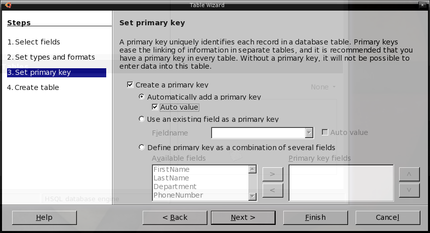 Define primary key