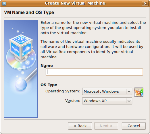 VM Name and OS Type