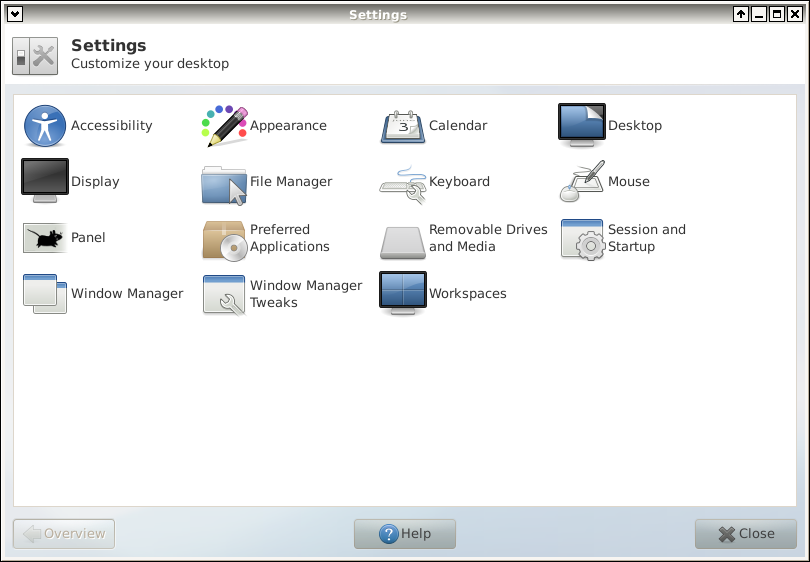 Xfce4 Settings Manager