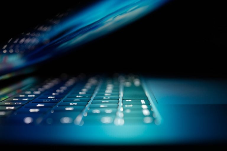 Laptop Keyboard on a Dark Background