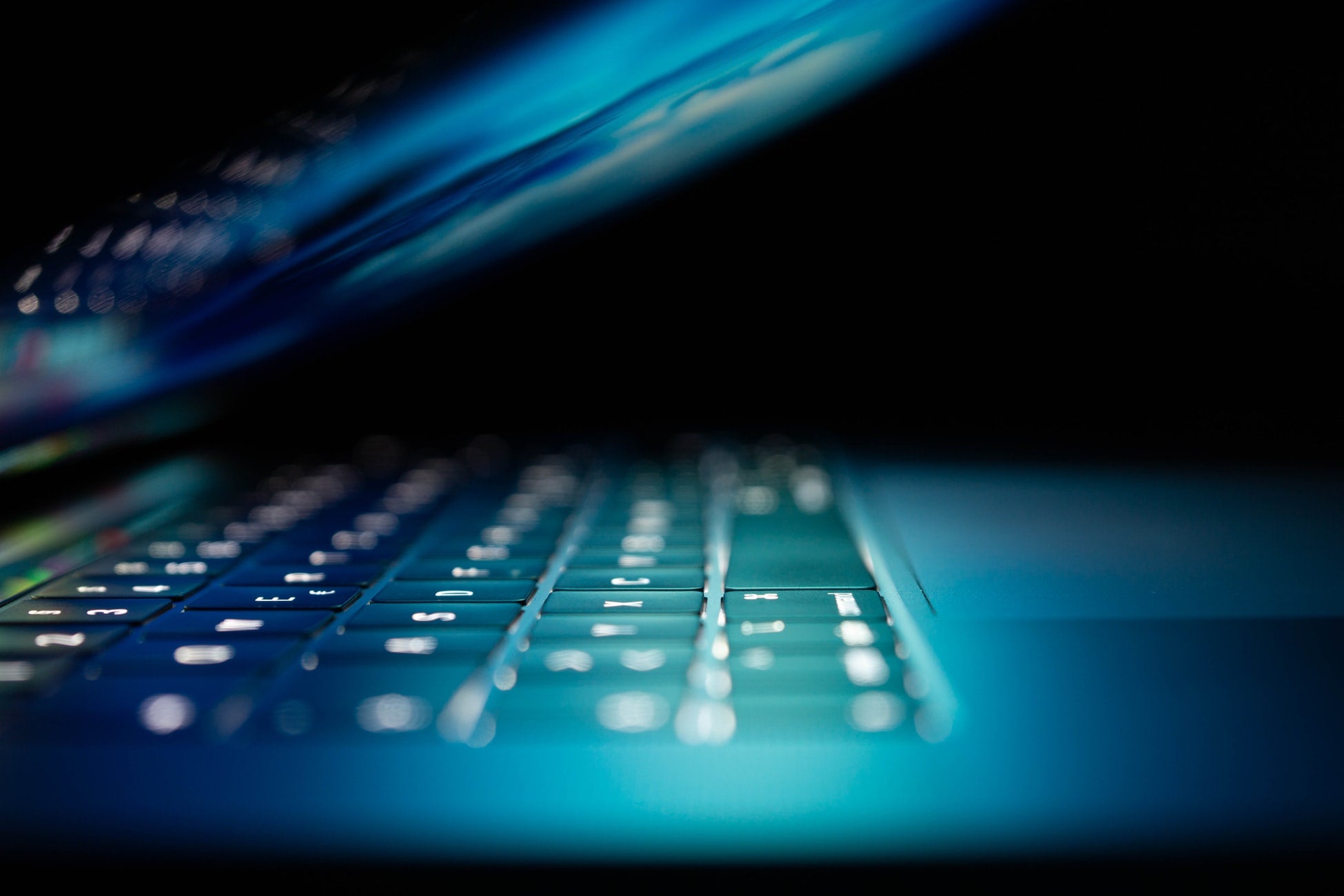 Laptop Keyboard on a Dark Background