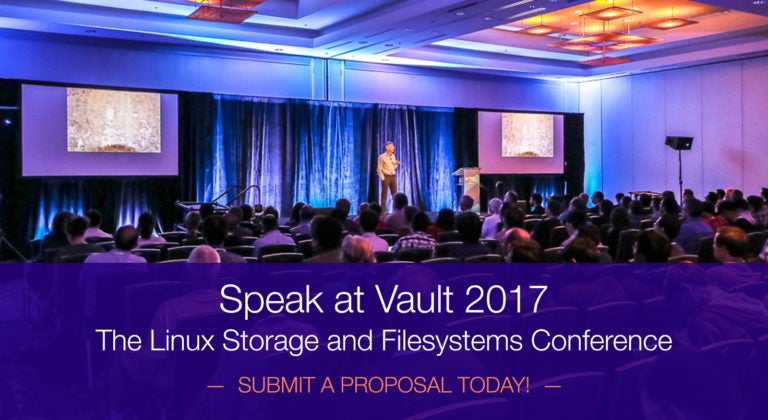 Speak About Storage, Linux, and Open Source at Vault 2017