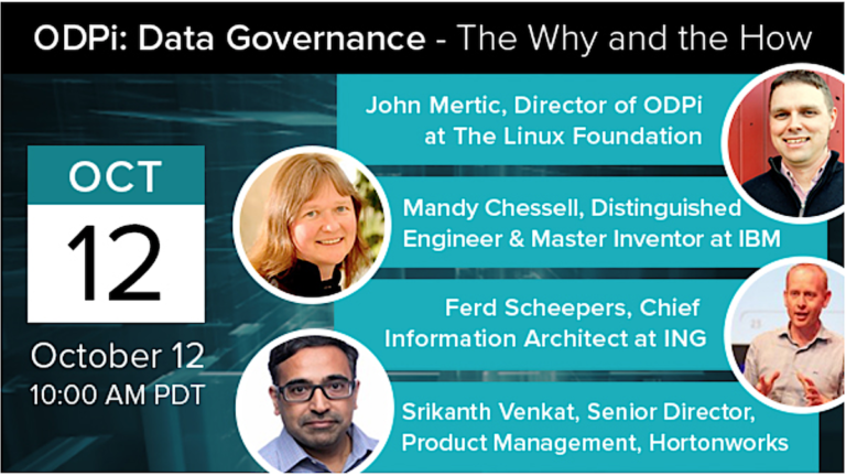 Sneak Peak: ODPi Webinar on Data Governance – The Why and the How