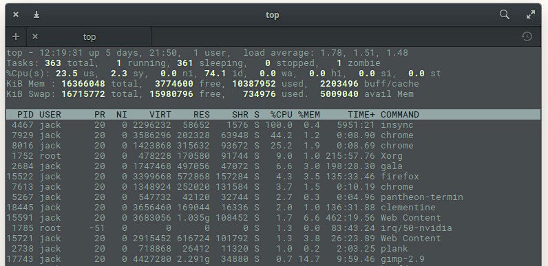 comando para comparar la memoria física en linux